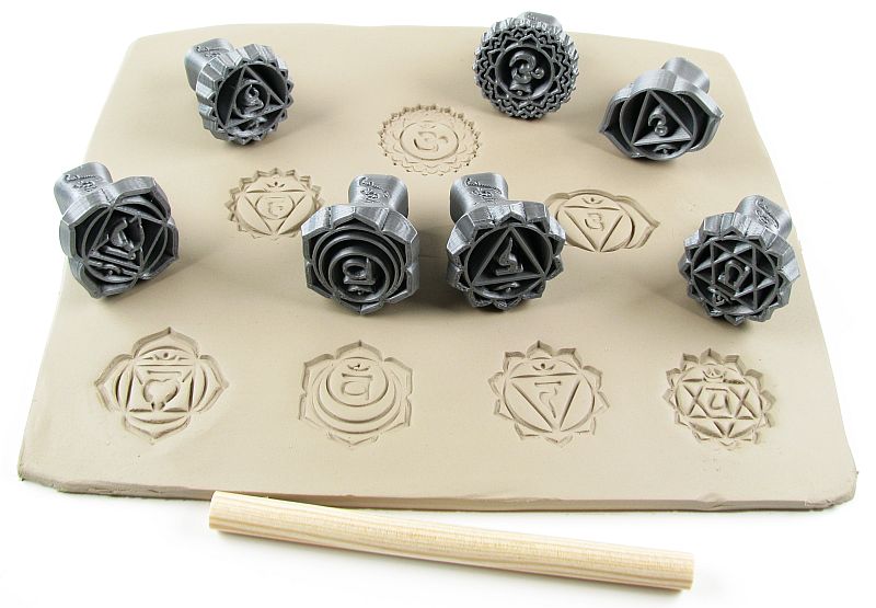 Ceramic Stamps for Clay Texture Pottery Tools for Clay, Polymer Clay, Metal  Clay & Soap Relyef Triskelions Symbols 