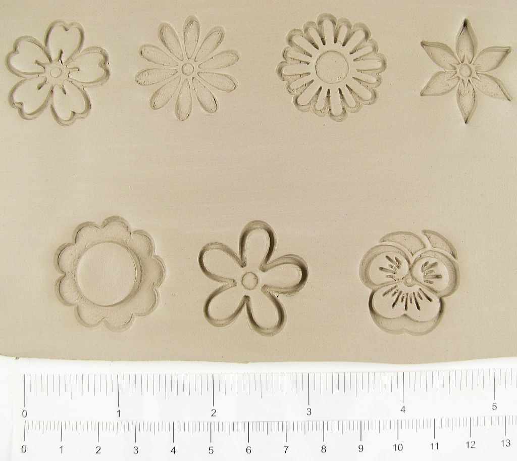 Ceramic Stamps for Clay Texture Pottery Tools for Clay, Polymer Clay, Metal  Clay & Soap Relyef Daisies Flowers Floral 