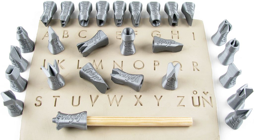 Relyef Pottery Tools Set of Courier Alphabet 10mm