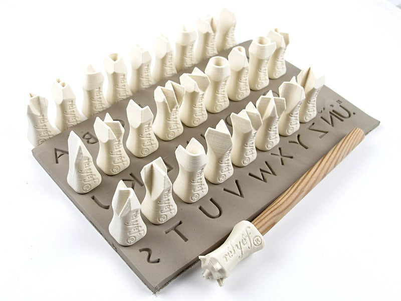 15mm (0.6 inch) Alphabet Stamps for clay, Ceramics & Pottery | TYPEWRITER