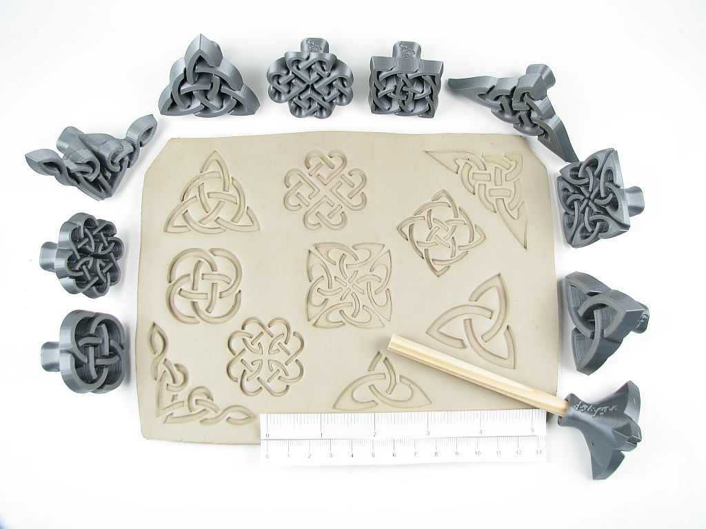 Celtic Symbols & Knots Clay stamps Relyef pottery tools