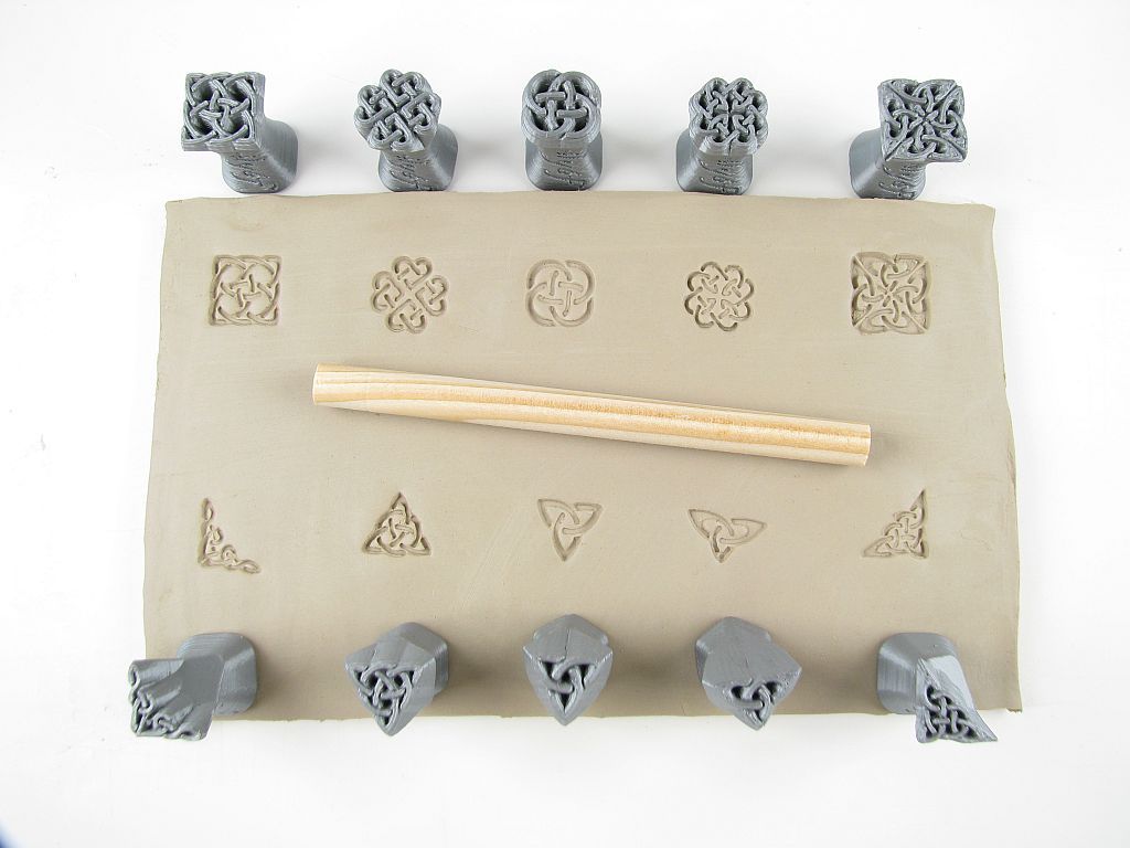 Celtic Symbols & Knots Clay stamps Relyef pottery tools