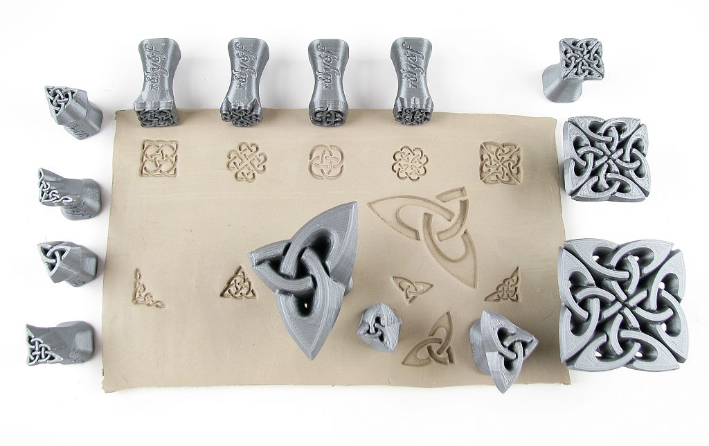 Celtic Symbols & Knots Clay stamps Relyef pottery tools