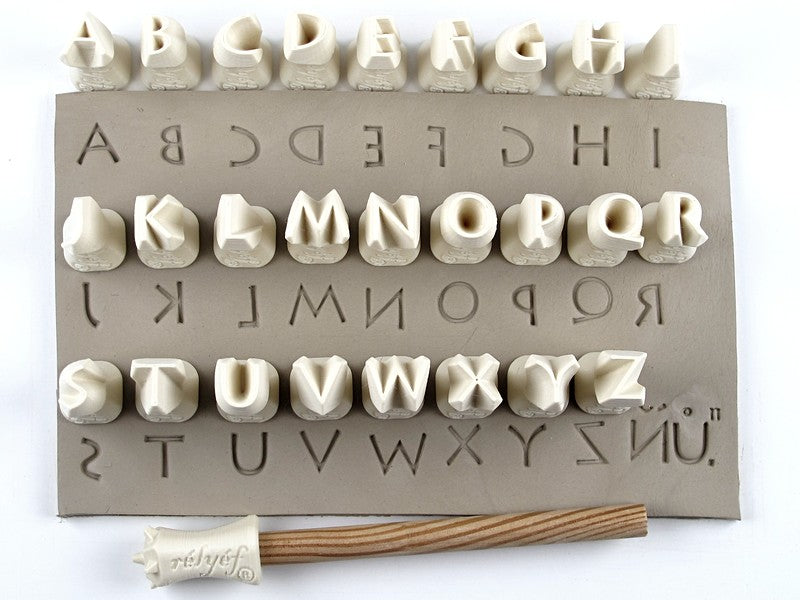 Lithos mirrored alphabet stamps for clay