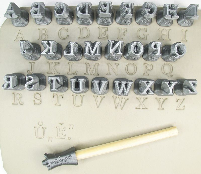 Courier Uppercase Letters 10 Mm Alphabet Stamps for Ceramic and