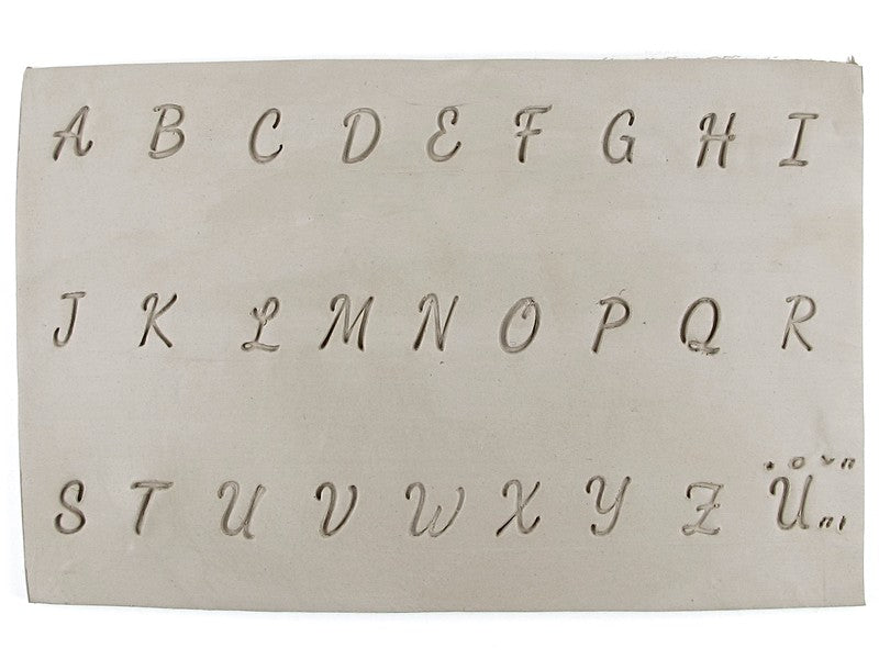 Script alphabet stamps for clay | Relyef pottery tools