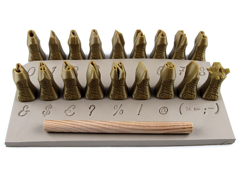 Script Number Set Script Number Stamps | Clay stamps | Relyef pottery tools