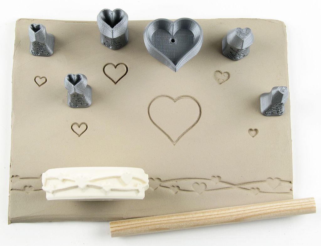 Hearts, Clay stamps